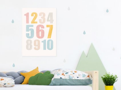 Painting on canvas for children's room NUMBERS