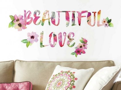 Self-adhesive Wall Sign BEAUTIFUL LOVE