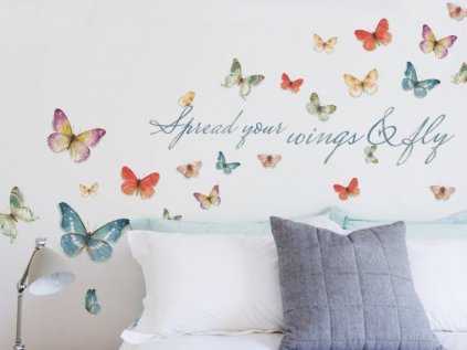 Wall Stickers Butterflies with Sign WINGS