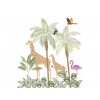 Washable large-area mural TROPICAL ANIMALS on the wall