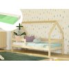 House bed SAFE with sidewall 120x200 cm + ADAPTIC mattress (Choose colour Transparent oil, Choose sidewall With two sidewalls)