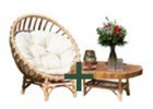 Natural wicker chairs and side table for your garden or terrace