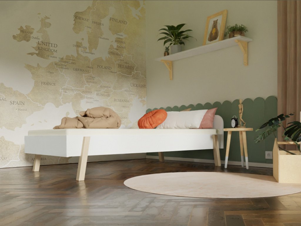 Design single bed in Scandi style