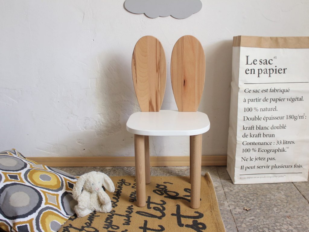 Children's chair with wooden handles RABBIT