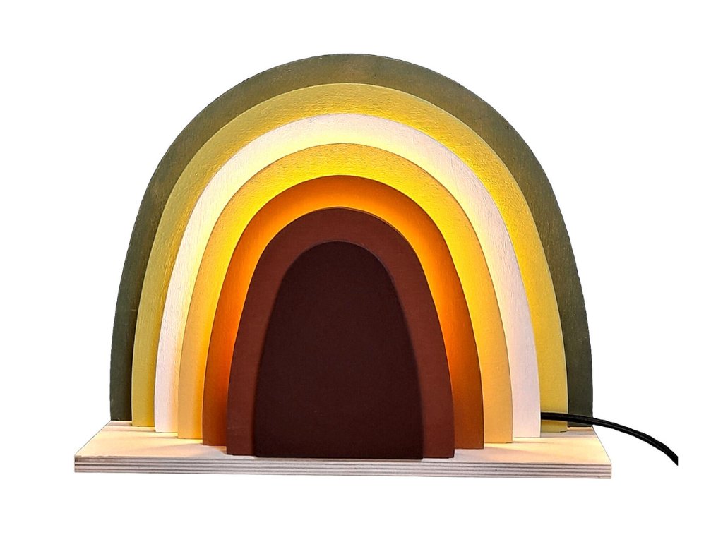 Dřevěná lampa do dětského pokoje DUHA (Zvolte barvu Přírodní)