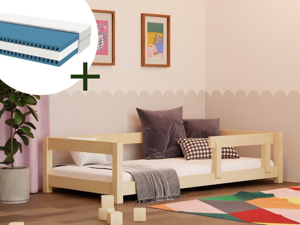 Single bed STUDY 90x200 cm + METROPOLIS mattress