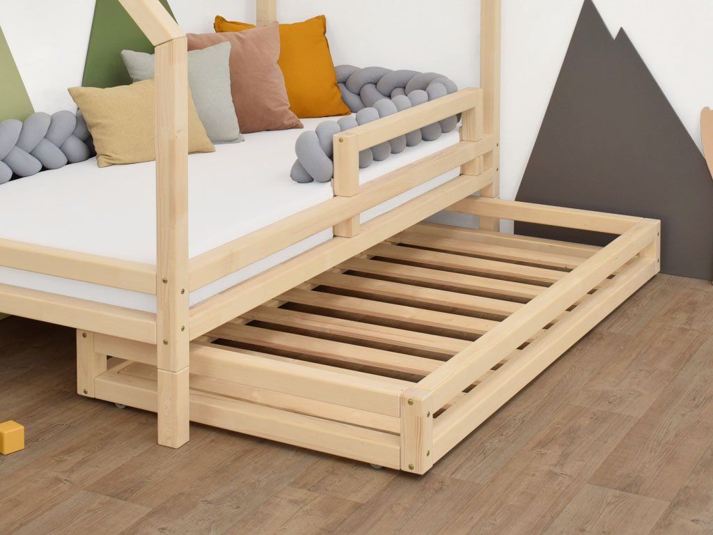 Wooden Storage Drawer Under The Bed 2in1, Under Bed Storage Wheels Wood