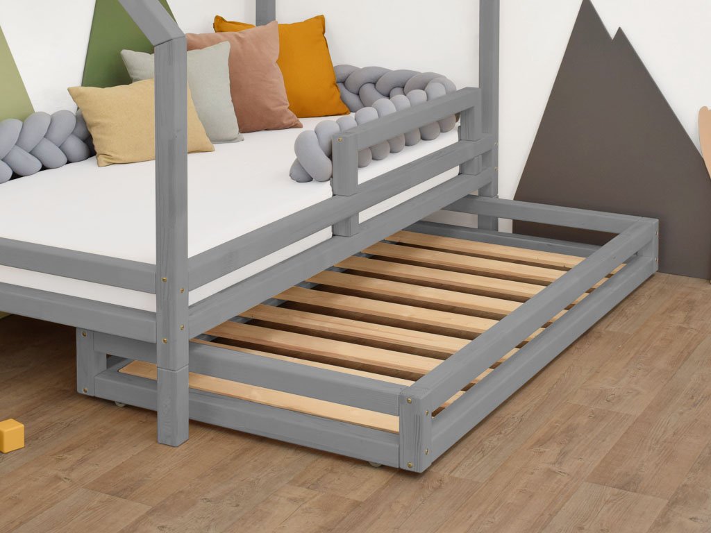 Wooden Storage Drawer Under The Bed 2in1, Bed Frame Wheels On Hardwood Floors