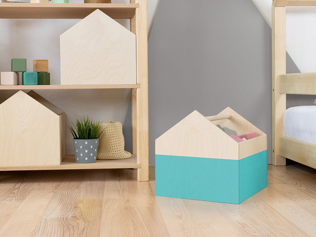 Wooden House Shaped Storage Box, Wooden Storage Boxes For Shelves