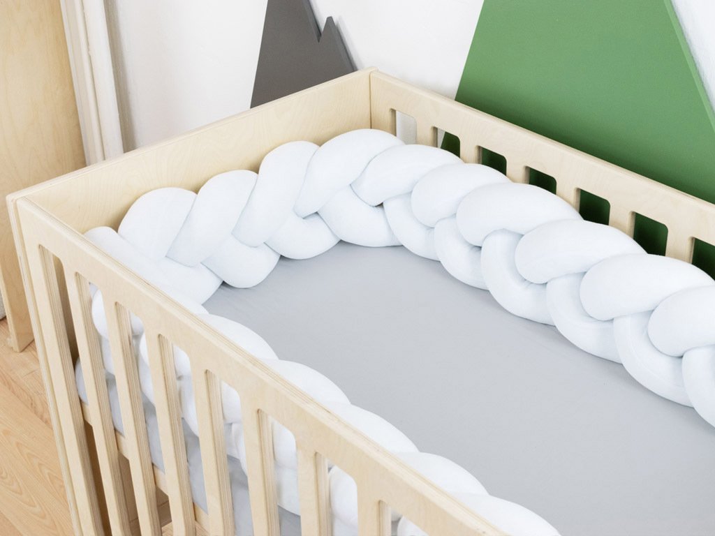 Braid-Shaped Cotton Cot Bumper Mimi - Benlemi