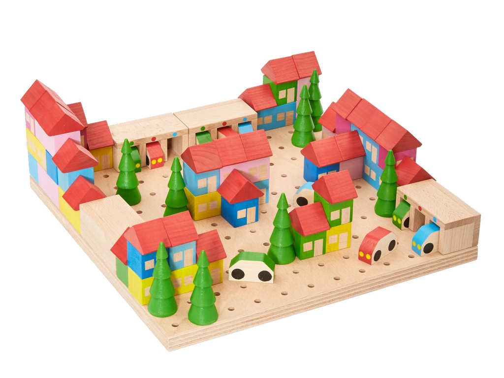 Wooden kit TOWN of 89 parts