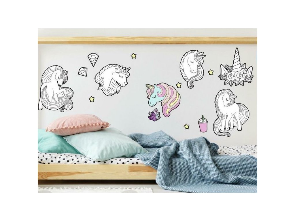 Wall Stickers UNICORN for Coloring