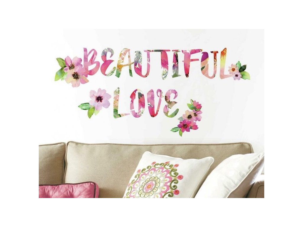 Self-adhesive Wall Sign BEAUTIFUL LOVE