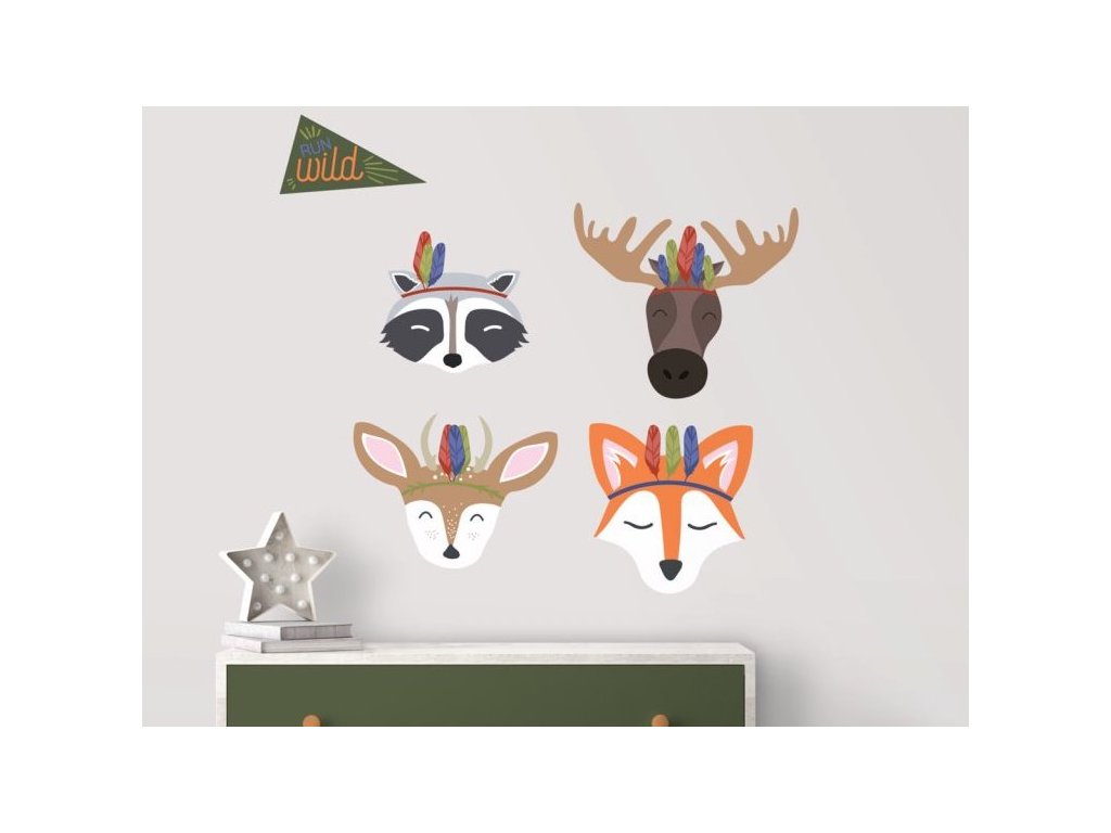 Wall Stickers with Animal Motive INDIANS