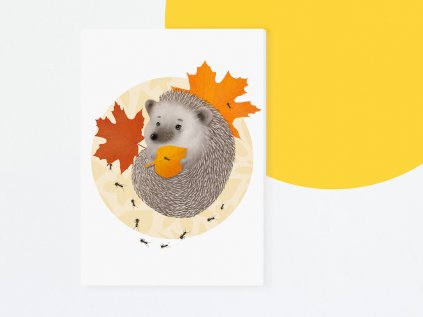 Painting on canvas with animal motive HEDGEHOG