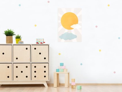 Painting on canvas on the wall SUN