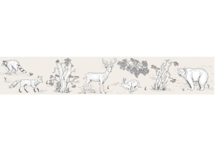 Vinyl wall border FOREST ANIMALS to the children's room