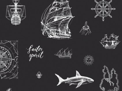 Vinyl wallpaper SHIPS on the wall of the children's room