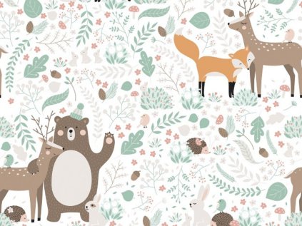Washable children's wallpaper FOREST FRIENDS on the wall