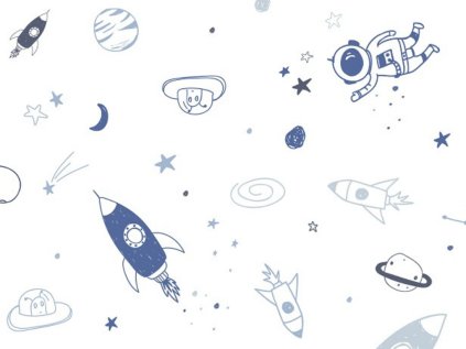 Children's wall wallpaper made of COSMONAUTS vinyl
