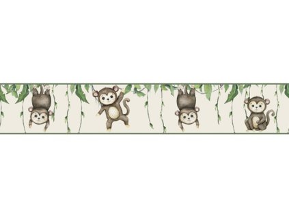 Playful wall border MONKEY in the children's room
