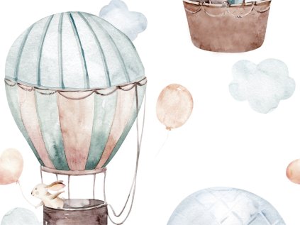 Children's wall wallpaper watercolor BALLOONS