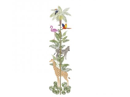 Washable children's wallpaper meter TROPICAL ANIMALS on the wall