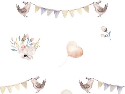 Wall wallpaper pastel ANIMALS for children's room