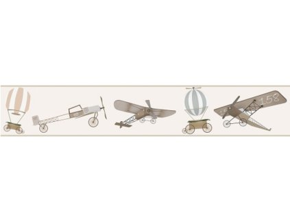 Vinyl wall border BALONY AND AIRCRAFT for the children's room