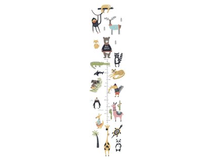 Children's wall meter WORLD OF ANIMAL made of vinyl