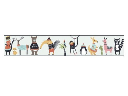 Children's wall border WORLD OF ANIMAL made of vinyl