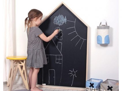 Children's chalk board in the shape of a house
