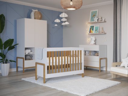 Baby room VICTOR: Cot, chest of drawers and wardrobe