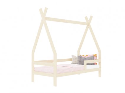 11831 children s wooden bed safe in the shape of teepee with two bed guards