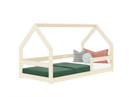 11864 low house bed safe made of wood with two bed guards