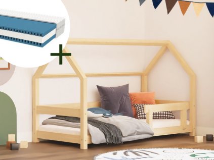 House bed TERY with firm bed guard 90x200 cm + METROPOLIS mattress