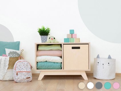 Wooden shelf NABOKSY 1x2 with base