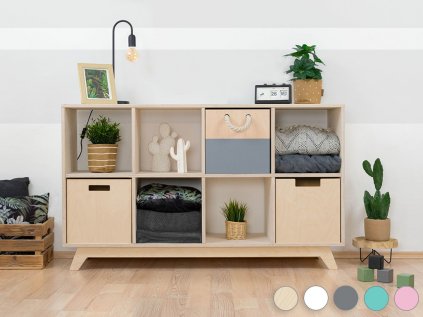 Wooden shelf NABOKSY 2x4 with base