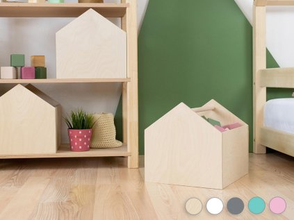 Wooden house-shaped storage box HOUSE