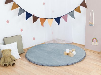 Plush Play Mat with Balls for Children and Babies Grey