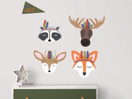Wall Stickers with Animal Motive INDIANS