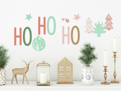 Christmas Adhesive Label on the Wall HO HO