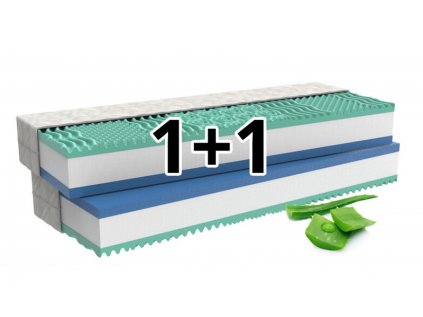 1+1 Orthopaedic mattress ALOE COMFORT with memory foam containing aloe vera