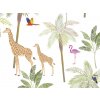 Washable children's wallpaper TROPICAL ANIMALS on the wall