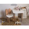 Set: Square children's table and wooden chair with ears RABBIT