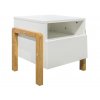 White bedside table VICTOR with storage space