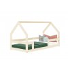 11873 low house bed safe made of wood with three bed guards