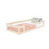 11924 low wooden single bed safe with three bed guards
