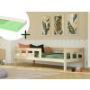 Single bed FENCE with sidewall 90x200 cm + ADAPTIC mattress (Choose colour Transparent oil, Choose sidewall With sidewall)