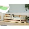 Single bed FENCE 90x200 cm with sidewall and extra bed + ADAPTIC mattress (Choose colour Transparent oil, Choose sidewall With sidewall)